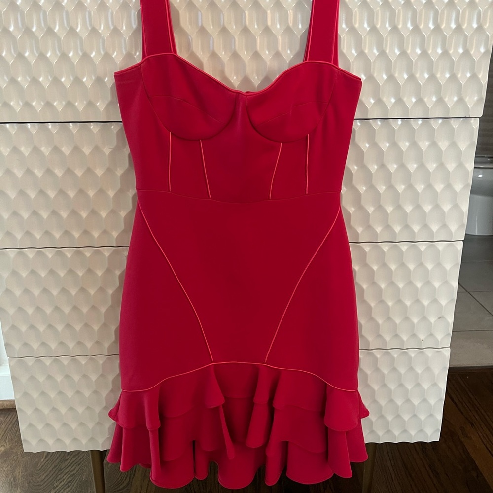 Jonathan Simkhai hot pink mini dress
